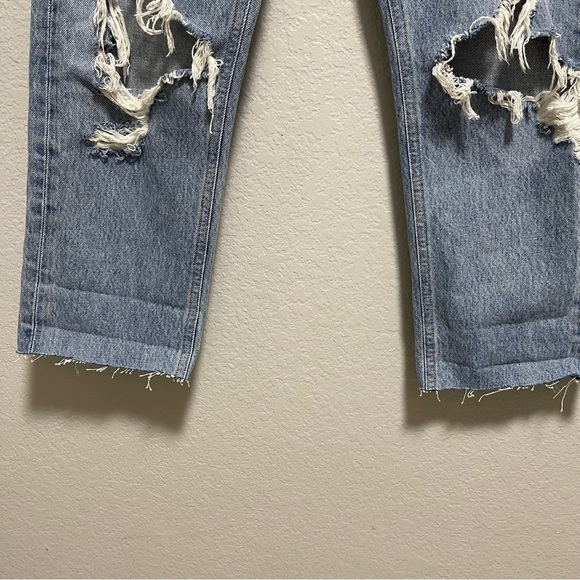 Agolde 90s High rise Loose Fit in Blue w Raw HemSize 23 - Picture 2 of 6
